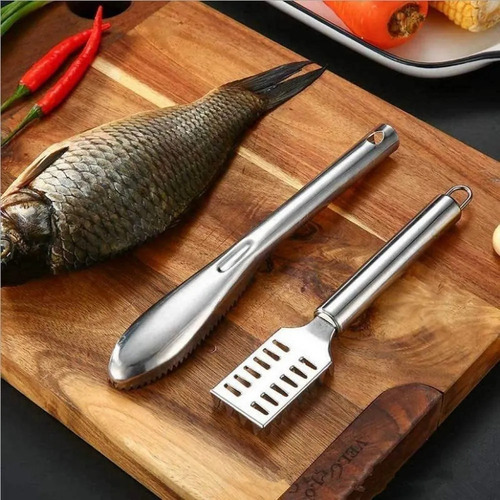 4 Herramienta Removedora Escamas Pescado Acero Inoxidable