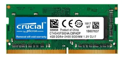 Memoria Crucial Pc4 Ddr4 Para Portátil, 2400 Mhz, 4 Gb