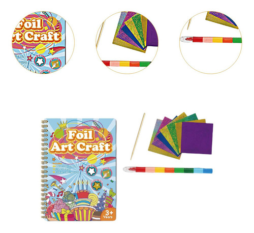 Libro De Pegatinas Con Papel De Aluminio Para Manualidades B