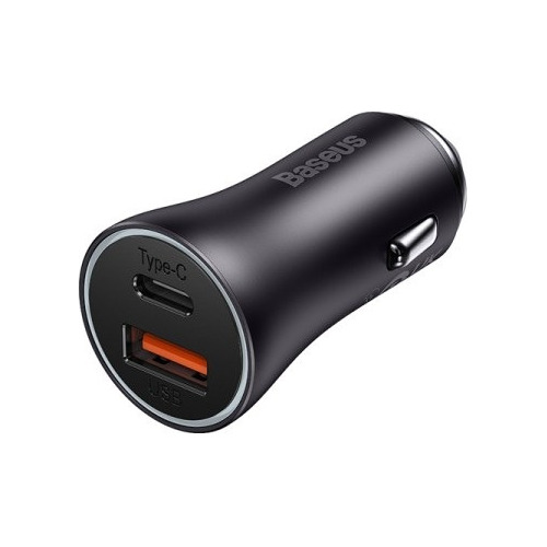 Cargador Baseus  Usb + Tipo-c Para Carro Con Luz