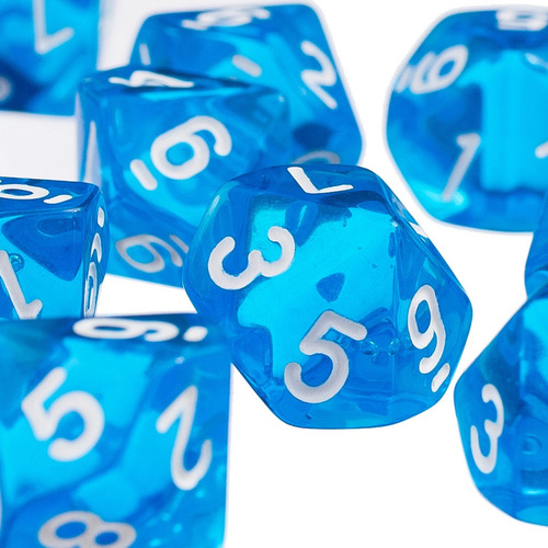 10pcs / Set D10 Diez Caras Dados De Gema Para Juegos De Rpg