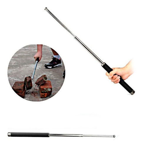 Tambo Baston Expandible Acero Defensa Personal 50cm Grande