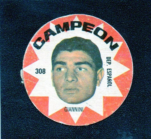 Campeon 1966. Figurita N°308 Giannini, Dep. Español. Mira!!!