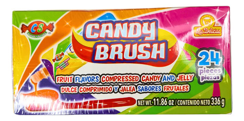 Pack 4 Candy Brush Dulce Con Sabores Frutales 24pzs C/u