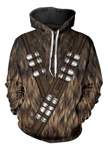 Star Wars Chewbacca Sudadera Cosplay Marrón Franela Lana