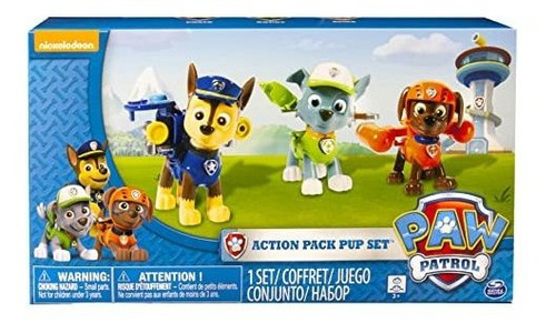 Set De Figuras De Acción Paw Patrol Action Pack Pups 3pk