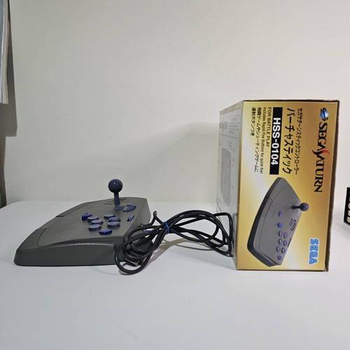 Sega Saturn Official Arcade Stick - Original Completo Negro (Usado)