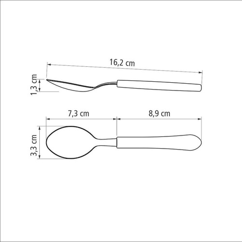 Kit 24 Colheres Leme Sobremesa Cabo Preto Cspbag Tramontina