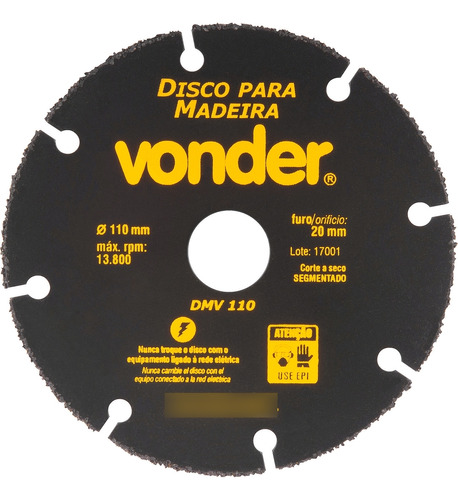 Disco Para Madeira 110mm Dmv110 Vonder Pvc Mdf Piso Laminado