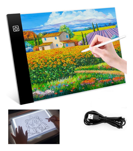 Mesa De Luz Dibujo A4 Led Tablero Para Artistas Dibujo