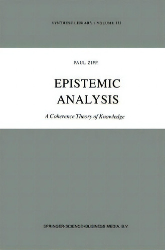 Epistemic Analysis, De Paul Ziff. Editorial Springer, Tapa Dura En Inglés