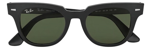 Óculos de sol Ray-Ban Wayfarer Meteor tamanho Standard armação gloss black y lente green