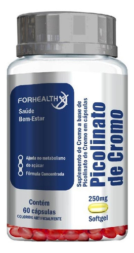 Forhealth Picolinato De Cromo 250mg 60cp Ajuda Com A Glicose