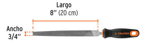 Lima Plana 8'' Mango Doble Inyeccion Desbaste Rapido 11240
