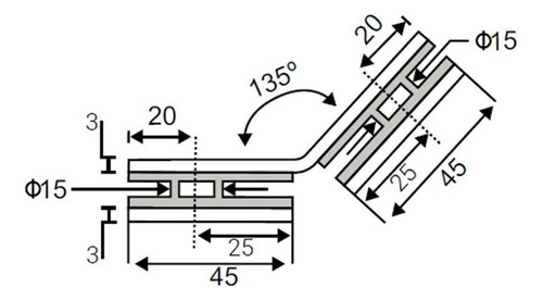 Conector Recto Vidrio A Vidrio 135 Grados