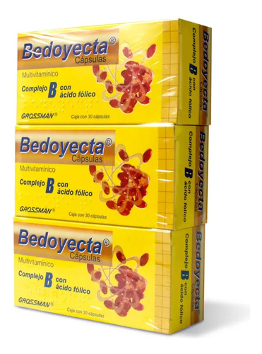 3 Cajas De Bedoyecta 30 Caps Cu