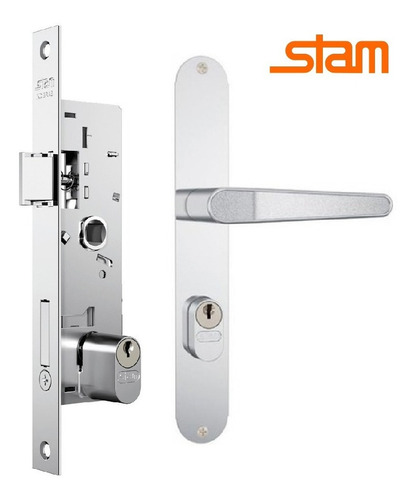 Fechadura Stam Porta Alumínio Com Janela 601-602/03 Inox