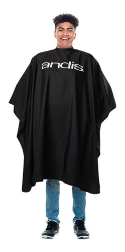 Capa O Manta Andis Barberia Negra Con Logo Y Broches
