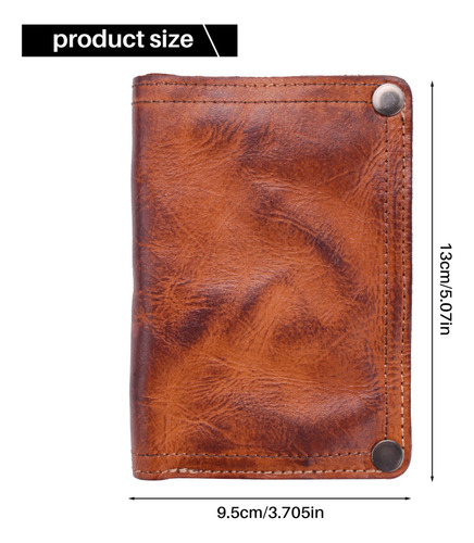 Cartera Arrugada Hecha A Mano M6, Carteras De Piel De Vaca P