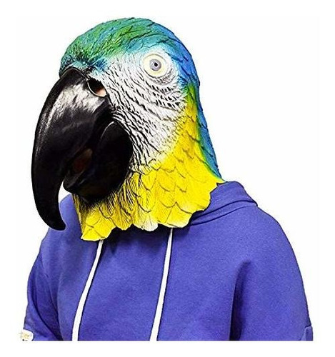 Imagen 5 de 7 de Máscara De Cabeza De Pájaro De Látex De Loro, Máscara De Cab