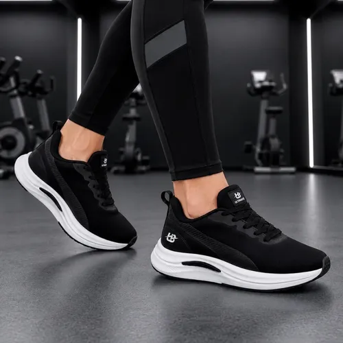 Tênis Feminino Academia Caminhada Corrida Treino Confortável Preto/preto Liso 37 Br