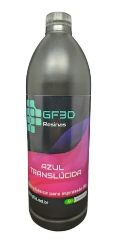 comprar Resina Para Impressao 3d - Azul Translúcida - Gf3d - 1 Kg