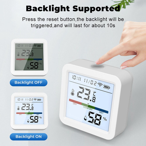 Sensor Temperatura Y Humedad Tuya Wifi Smart Life Backlig