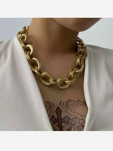 Collar Cadena Mujer Iced Oro 14k Bañado Hip Hop 