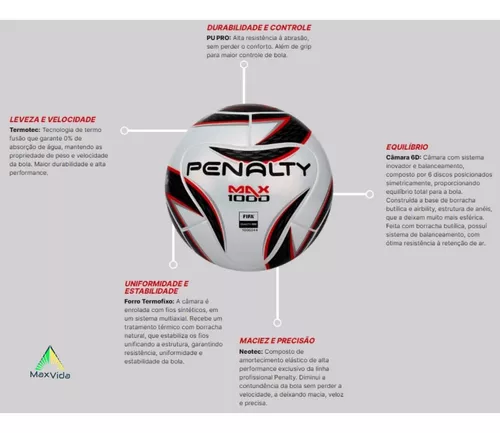 Bola De Futsal Penalty Max 1000 Fifa Frete Grátis Oficial