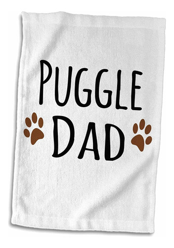 3d Rose Puggle Dog Dad Breedmuddy Brown Paw Printsdoggy...