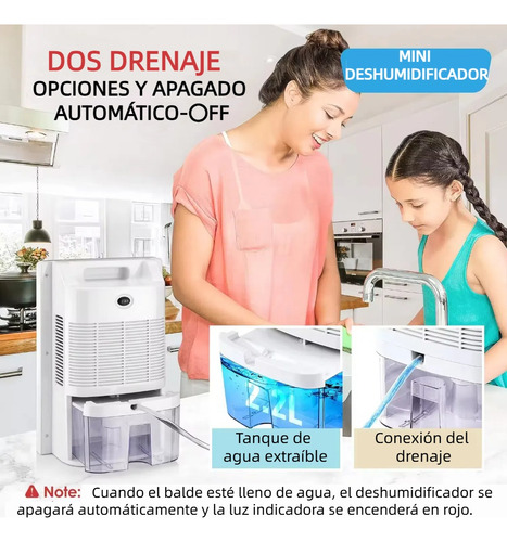 Deshumidificador De 2l Control De Humedad Eficiente 150m2