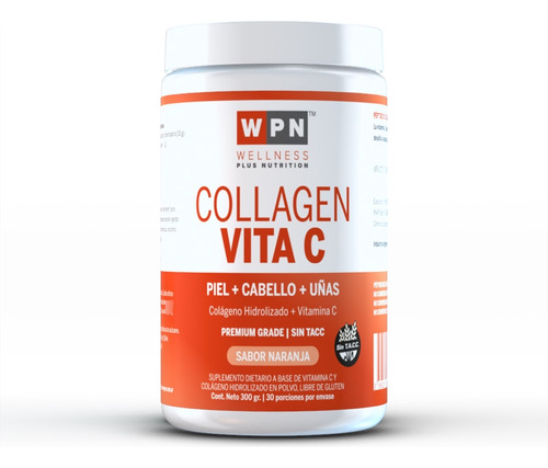 Wpn Colágeno Hidrolizado + Vita C Sabor Naranja