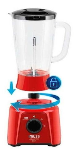 Imagen 2 de 2 de Licuadora Imusa PowerMix Plus 2V 2 L roja con vaso de plástico 120V