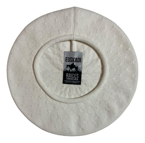 Boina Vasca Euskadi De Algodón Vuelo 28cm Sin Tafilete Blanco 28cm