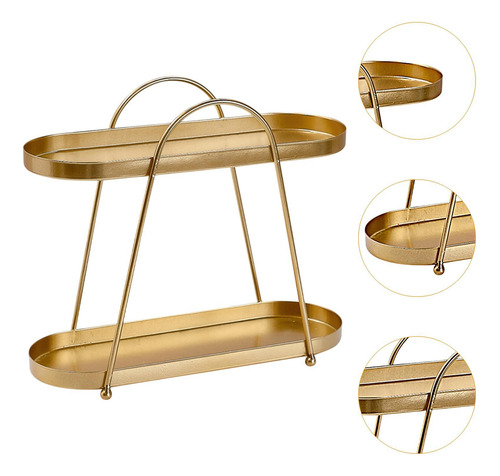 Organizador De Escritorio De Maquillaje, Estante De Oro