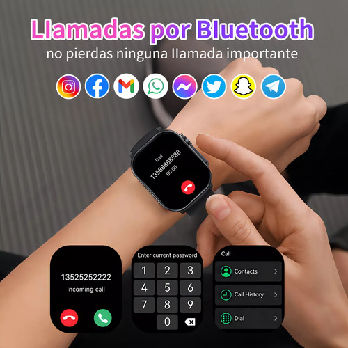 Smartwatch Reloj Inteligente Bluetooth Llamada Mujer Hombre