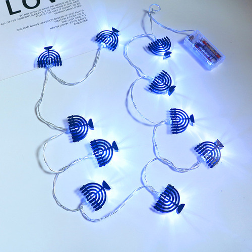 Candelabro Led Con 9 Velas Led De Hanukkah Con Forma De X Ni