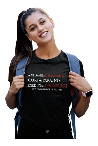 Playera Negra Memorable Organizadora De Fiesta Mujer Cleen