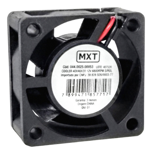 Imagem 2 de 2 de Ventoinha Cooler Micro Ventilador 40 X 40 X 20mm 12v 6800rpm