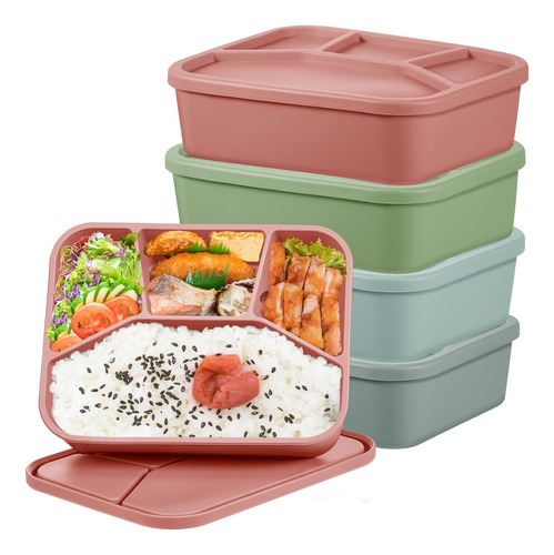 Ziliny 4 Pcs Silicone Caja Bento Reutilizable Envase Jxg7e