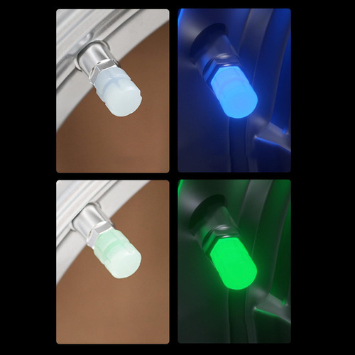Che 4 Piezas Night Glow Auto Tire Valve Caps Accesorios