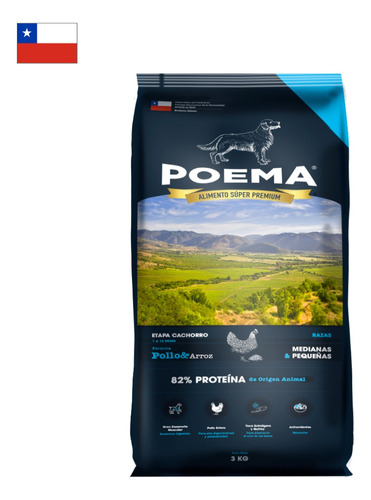 Poema-alimento Cachorro Raza Pequeña Y Med - Pollo- 3kg 