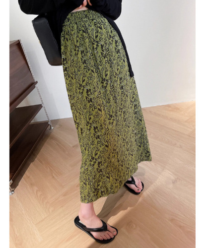 Elegante Falda Midi De Tul Plisado Con Abertura Lateral Para