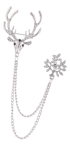 6 Broche De Traje Con Cadena Para Hombre, Alfiler De Plata