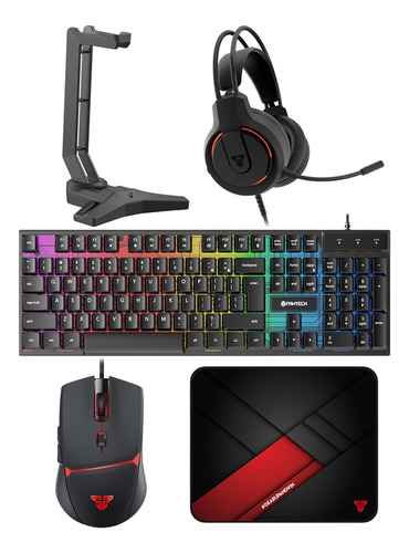 Fantech P51s - Combo Gamer 5 En 1 Mouse Teclado Diadema Pad