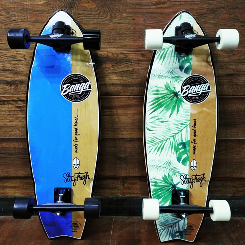 40% Off - Surfskate 31` Banga Boards Oficial - Modelo Fishtail - Maple - Simulador De Surf - Carver Skate Cruiser Long