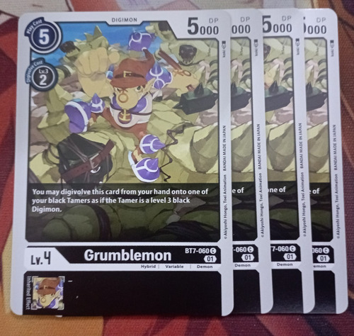 Playset Grumblemon Bt7-060 C Digimon Card Game Tcg