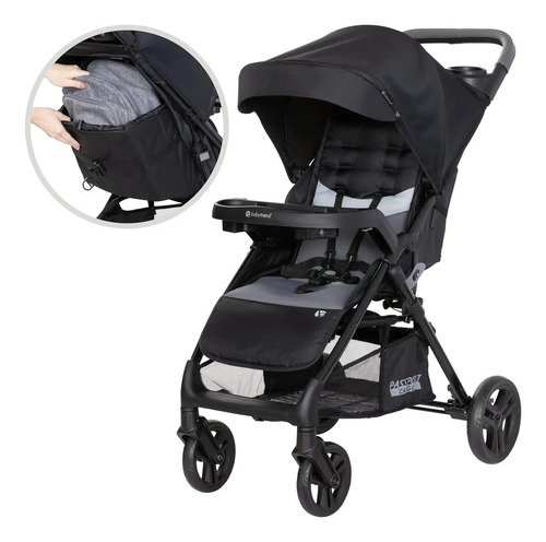 Carrinho de passeio Baby Trend Passport Cargo Cor Fieldstone Cinza Preto Chassi