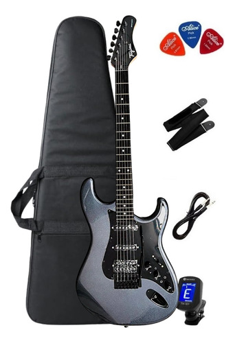 Guitarra Tagima Sixmart Com Efeitos Metallic Deep Silver Kit