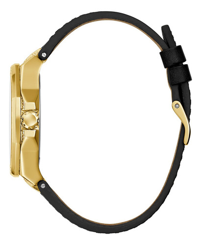 Reloj pulsera Guess GW0547L3 con correa de cuero color negro - fondo dorado